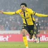Athekame jubile après son but KEYSTONE/ENNIO LEANZA